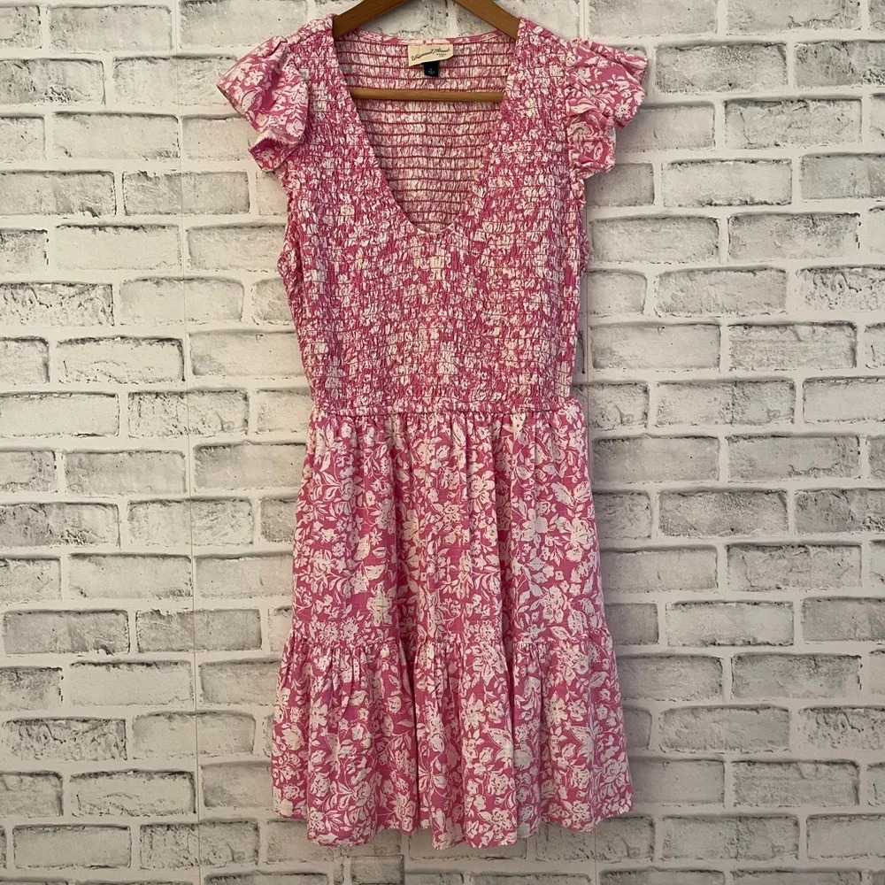 Universal Thread Pink Floral Ruffle Mini Dress - Picture 2 of 5